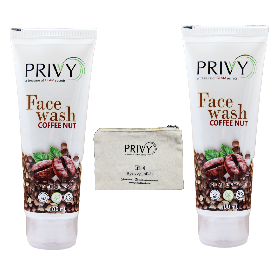 Combo of Two Coffee Nut Facewash and One Canvas Pouch @ Rs. @249/-