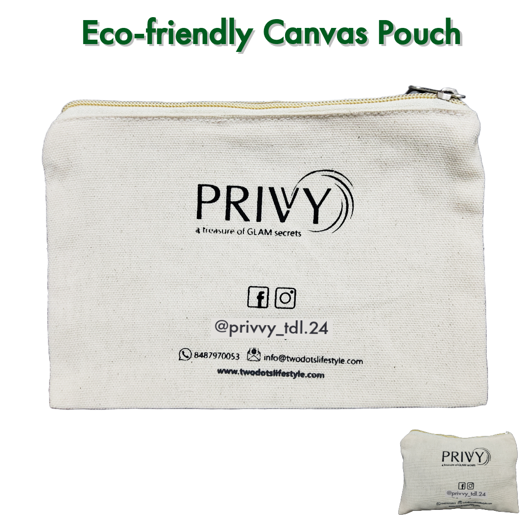 Two PRIVVY Eco-friendly Canvas Pouch @ Rs.199/-