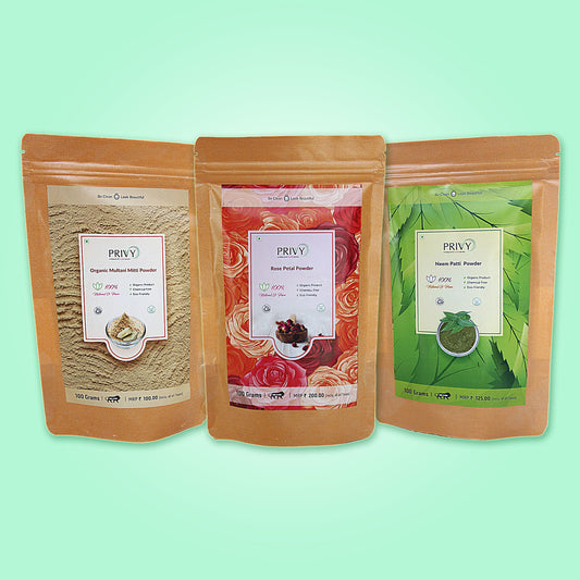 Neem Patti Powder + Orange Peel Powder + Multani Mitti Powder